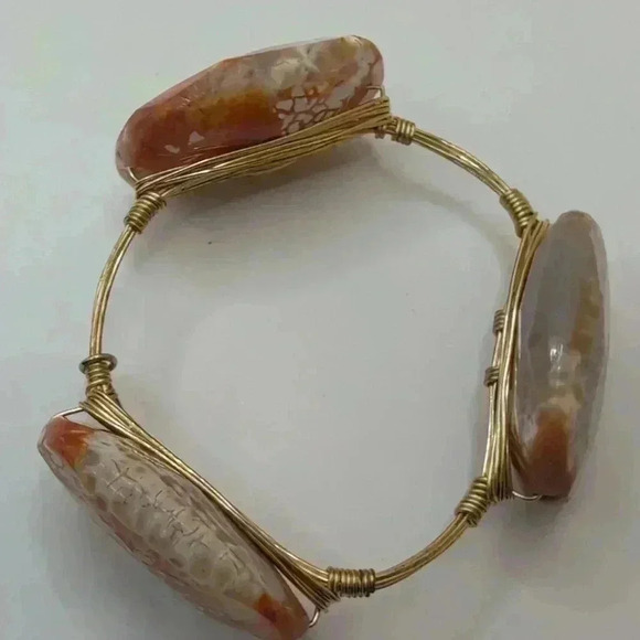 Bourbon and Boweties The Kylie Bangle Bracelet in agate large size - Picture 4 of 6